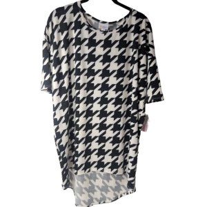 LuLaRoe Black and White Houndstooth Blouse